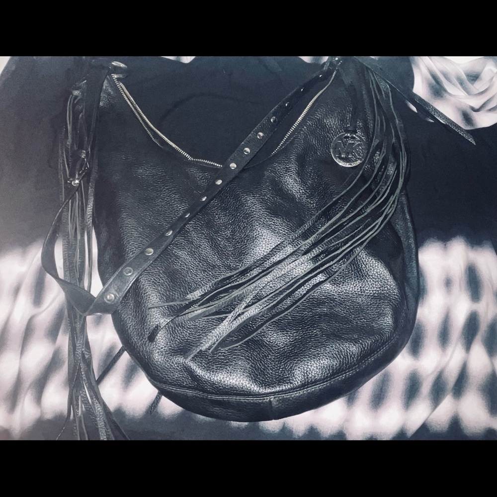 Black Michael Kors fringe bag